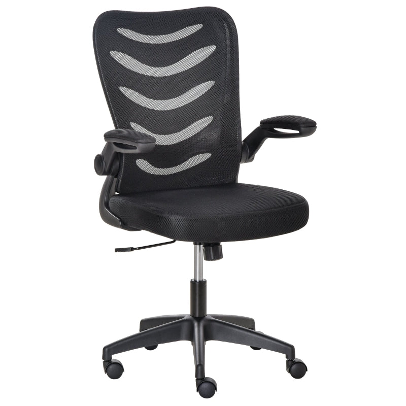 Vinny Mesh Back Home Office Task Chair with Flip-Up Arm Rests Black - Seasonal Overstock