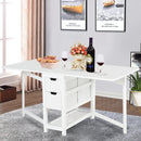 Dining Tables, Ethena Drop-Leaf Table in White - Seasonal Overstock