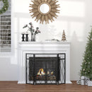 Fireplace Screens, 3-Panel Diamond Pattern Fireplace Screen with Doors - Seasonal Overstock
