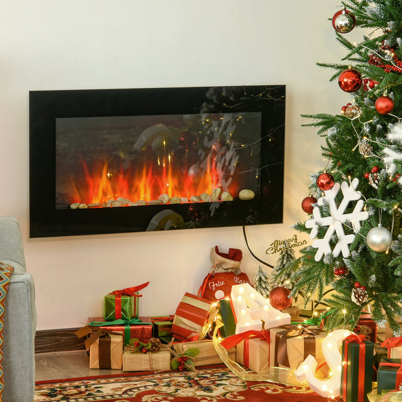 36" Wall Mounted 1500W Electric Fireplace - Seasonal Overstock