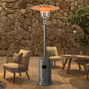 50,000 BTU Outdoor Standing Propane Patio Heater with Wheels - Grey - Seasonal Overstock