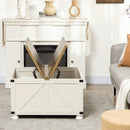 Coffee Tables, Ashton Square Farmhouse Coffee Table with Hinge Top Storage - Antique White - Seasonal Overstock