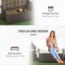 Outdoor Furniture, Blackwell Grove Outdoor Patio Storage Bench in PE Rattan Wicker - Cream - Seasonal Overstock