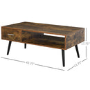 Brandel Rustic Brown Mid Century Modern Coffee Table - Seasonal Overstock