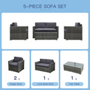 Patio Furniture, Brently 4pc Patio Sofa Set - Grey - Seasonal Overstock