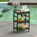 Kitchen Carts, Camilla Black Kitchen Bar Cart on Castors - Seasonal Overstock