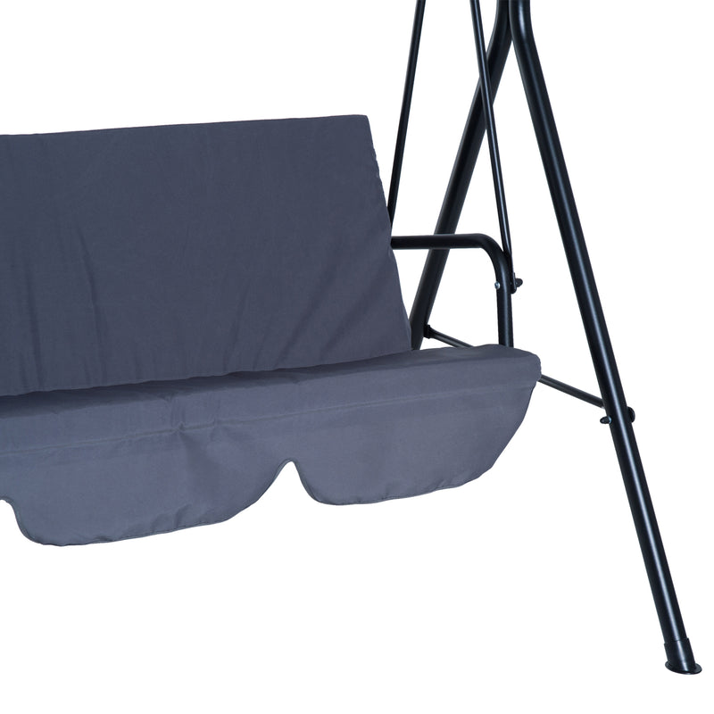 Fiona 3 Seater Patio Swing & Canopy - Grey - Seasonal Overstock