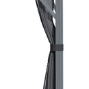 Harrison Hills 10' x 12' Dark Grey Aluminum Frame Steel Roof Gazebo with Mesh Screen Enclosure