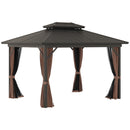 Jasper 10' x 12' Aluminum Two Tier Hard Top Patio Gazebo - Seasonal Overstock