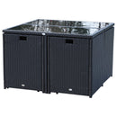 Mira 9pc Outdoor Patio Rattan Compact Dining Set - White - Seasonal Overstock