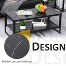 Reana Black Marble Look Coffee Table - Seasonal Overstock