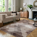 Samar Brown Geometric Washable Area Rug by Sahara Designs - Seasonal Overstock