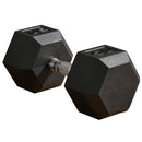 Single 50 lb Rubberized Hexagon Dumbbell Weight - Seasonal Overstock