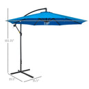 10' Deluxe Cantilever Patio Umbrella - Blue - Seasonal Overstock