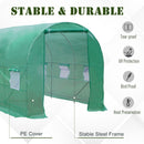 Greenhouse, 11.5' x 6.7' Walk-In Portable Plastic Cover Greenhouse with Round Top Steel Frame - Green - Seasonal Overstock
