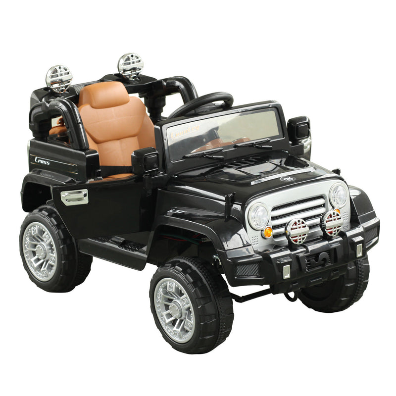 12V Ride On 2 Speed Jeep with Parent Remote Control - Black - Seasonal Overstock