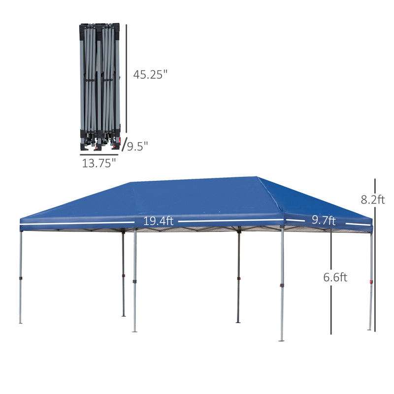 20' x 8' Pop Up Canopy Tent with Mesh Side Walls - Seasonal Overstock