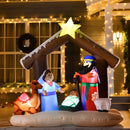 Christmas Decorations, 6ft Inflatable Nativity Scene with Jesus in a Manger - Seasonal Overstock
