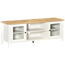 TV Stand, Dallas TV Stand Entertainment Unit for TVs up to 60" - White & Natural - Seasonal Overstock