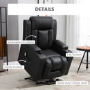Darian Black Faux Leather Powered Lift Chair Recliner - Seasonal Overstock