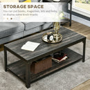 Coffee Tables, Dustin Rustic Industrial Coffee Table in Dark Walnut and Black - Seasonal Overstock