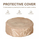 Faron 28" Round 40,000 BTU Faux Stone LP Fire Pit with Lava Rocks and Cover - Brown - Seasonal Overstock