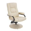 Reclining Chairs, Kenton Faux Leather Chair and Ottoman - Cream - Seasonal Overstock