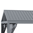 Harrison Hills 10' x 12' Dark Grey Aluminum Frame Steel Roof Gazebo with Mesh Screen Enclosure