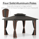 Jasper 10' x 12' Aluminum Two Tier Hard Top Patio Gazebo - Seasonal Overstock