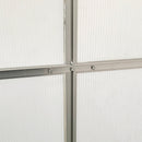 8' x 4' Lean-To Aluminum Frame Walk-In Greenhouse with Polycarbonate Panels, Sliding Door - Green