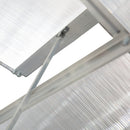 8' x 4' Lean-To Aluminum Frame Walk-In Greenhouse with Polycarbonate Panels, Sliding Door - Silver