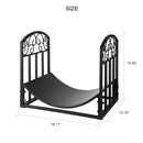 Scroll Design Black Log Holder Firewood Rack - Seasonal Overstock