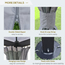 Thetis 13' x 10' Light Grey Gazebo with Mesh Curtains - Seasonal Overstock