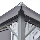 Thetis 13' x 10' Light Grey Gazebo with Mesh Curtains - Seasonal Overstock