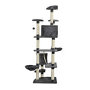 Cat Trees, XL 6.6ft Luxury Cat Tree Condo in Grey - Seasonal Overstock