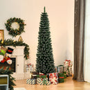 Christmas Trees, 6ft Artificial Snow Dipped Narrow Space Christmas Tree - Seasonal Overstock