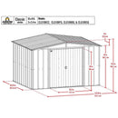 Storage Sheds, 10' x 8' Arrow Classic Steel Storage Shed - Charcoal - Seasonal Overstock