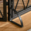 Fireplace Screens, 3-Panel Diamond Pattern Fireplace Screen with Doors - Seasonal Overstock