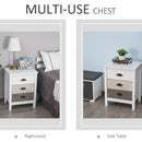 Arya 3 Drawer Multi Tone Farmhouse Bedside Night Table - Seasonal Overstock