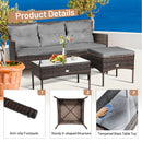 Easton 3pc Outdoor Sofa Sectional with Table - Grey - Seasonal Overstock