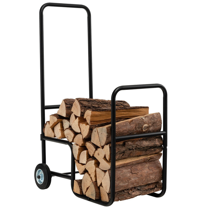 Firewood Log Carrier Cart with Anti-Slip Wheels - Seasonal Overstock