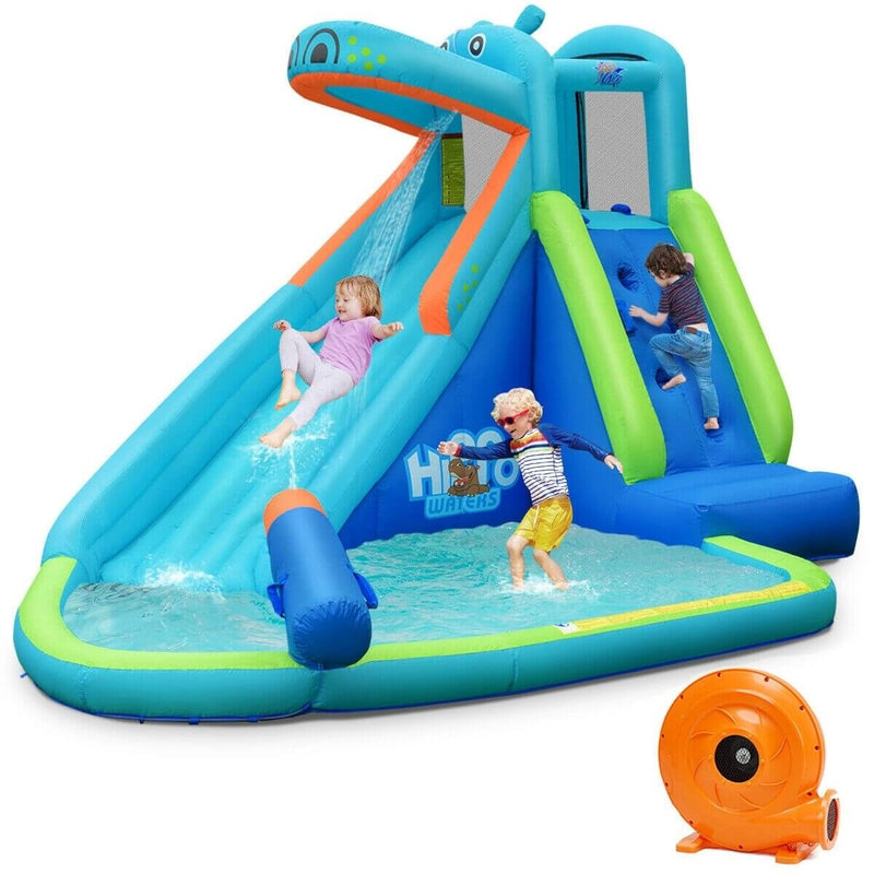 Hippo Waters Bouncy Castle & Splash Pool 9.5' x 12.5' x 7.5' - Seasonal Overstock