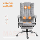 Office Chairs, Horatio High Back Office Chair with Massage & Footrest - Grey - Seasonal Overstock