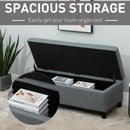 Benches, Isra 51" Grey Upholstered Storage Bench - Seasonal Overstock