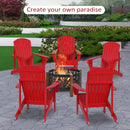 Linkin Wood Adirondack Chair in Red - Seasonal Overstock