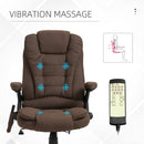 Maverick Luxury Executive Chair with Vibration Massage and Reclining - Brown Fabric - Seasonal Overstock