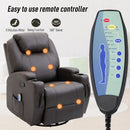Reclining Chairs, Maxx Reclining Swivel Vibration Massage Chair - Brown - Seasonal Overstock