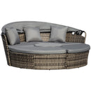 Paloma II 4pc Outdoor Rattan Sofa Bed / Patio Conversation Set - Grey - Seasonal Overstock