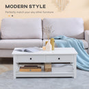 Coffee Tables, Penn Farmhouse Style Coffee Table with Drawers - White - Seasonal Overstock
