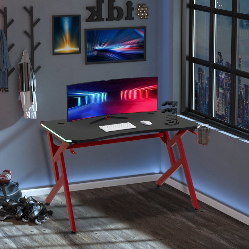Ranger 47" Gaming Desk with LED Side Light Strip & USB Charging Port - Seasonal Overstock